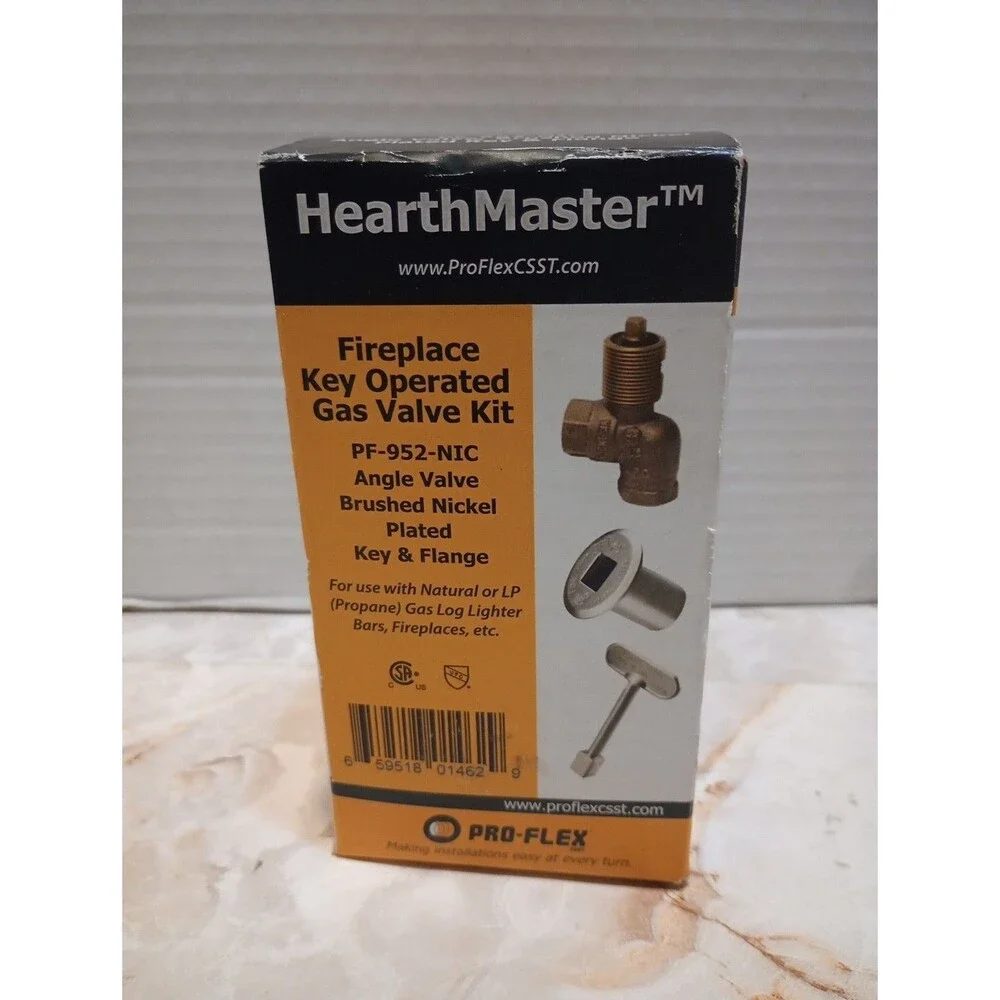 HearthMaster PRO-FLEX Vented or vent-free Gas Log Keyed gas valve kit PF-952-NIC